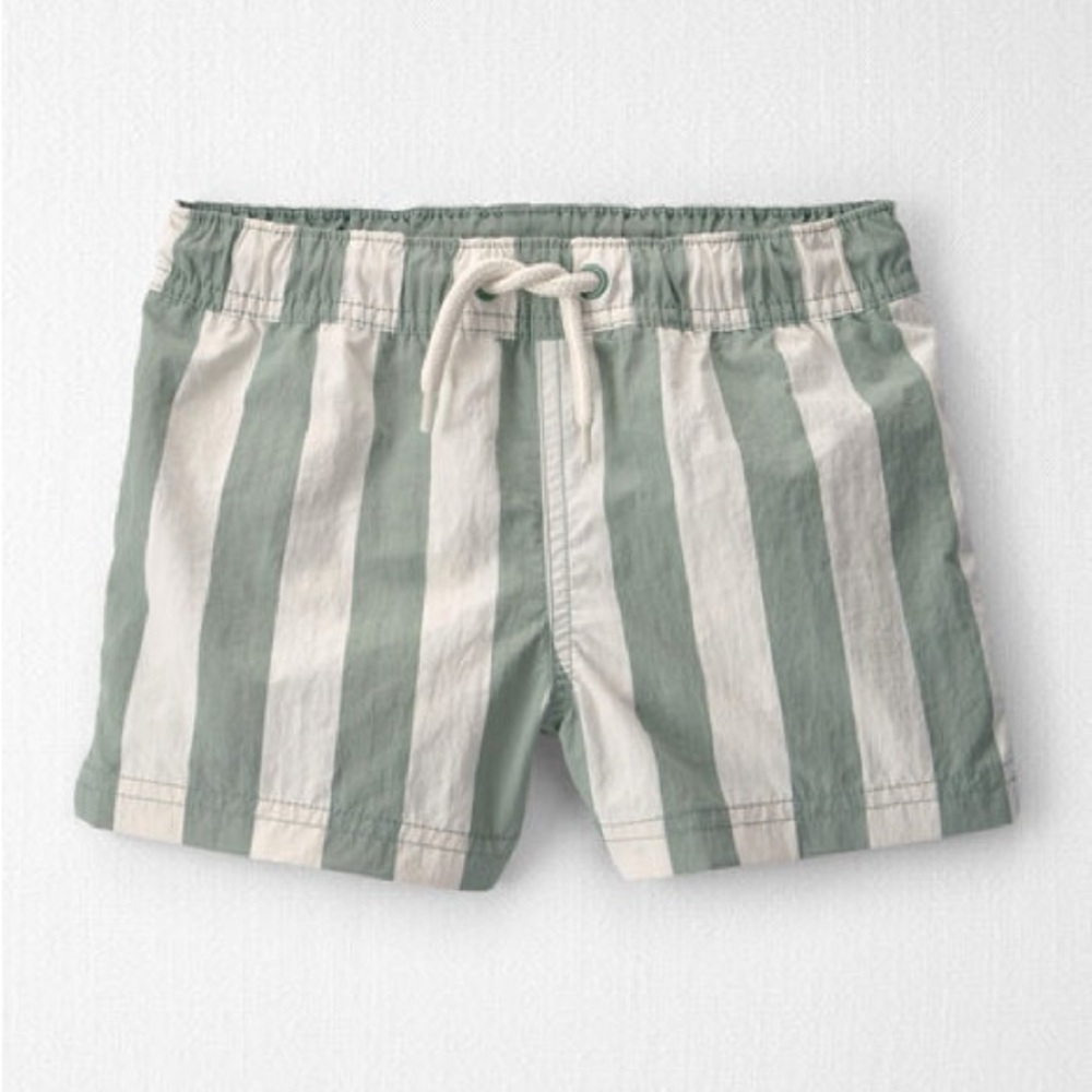 Striped Green and White Shorts